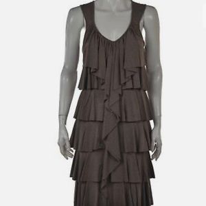 CYNTHIA ROWLEY SLEEVELESS DRESS SIZE M BROWN SOLID SHIFT KNEE LENGTH